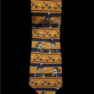 Vintage Disney Store Mickey & Goofy Golf Novelty Tie